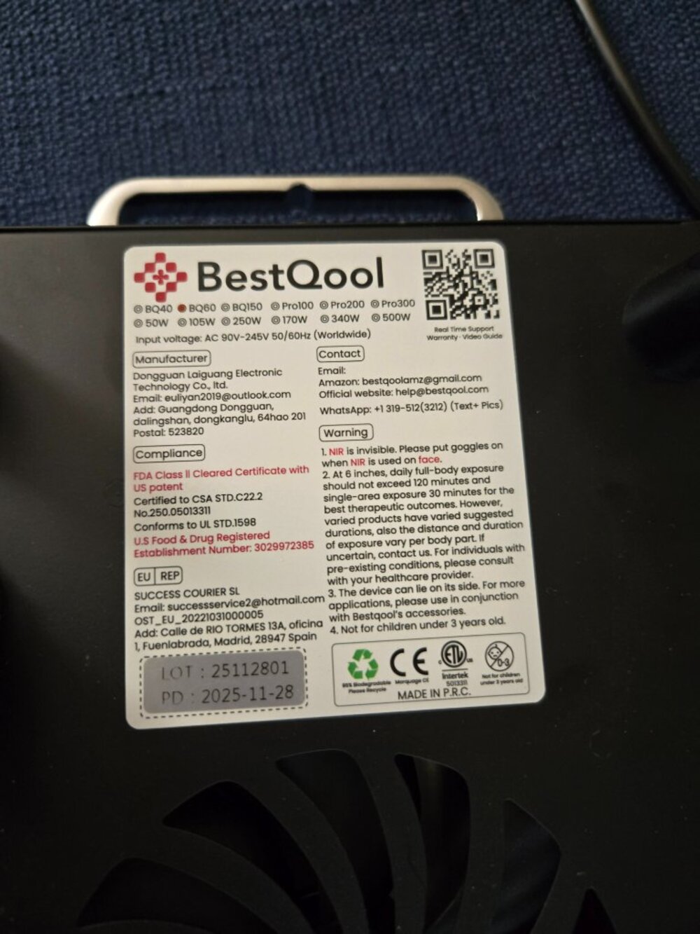 BestQool Red Light Therapy Panel - Picture 9 of 14